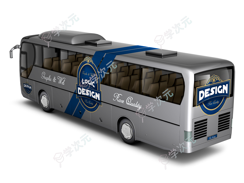 大巴车VI贴图素材-mock-up-bus-back