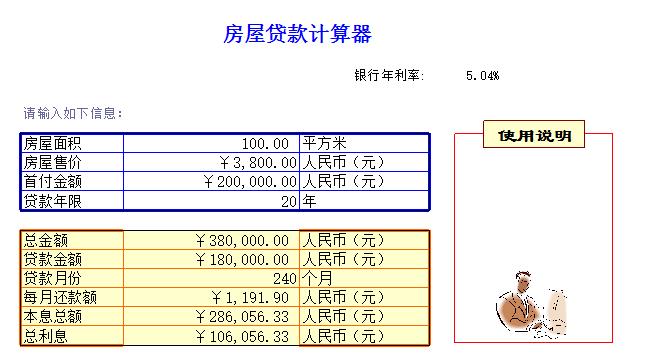 《房屋贷款计算器》